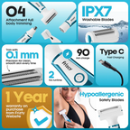 4-In-1 Slixy trimmer | Painless Electric Shaver for Women — Cordless Hair Removal Device