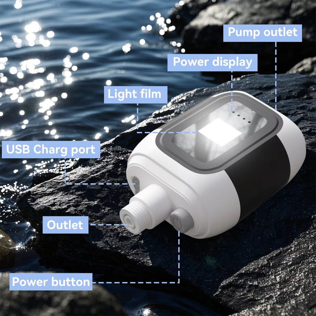 New Function Waterproof Portable 2000mAh Shower Pump with Light Fahrenheit Display Ideal for Outdoor Camping