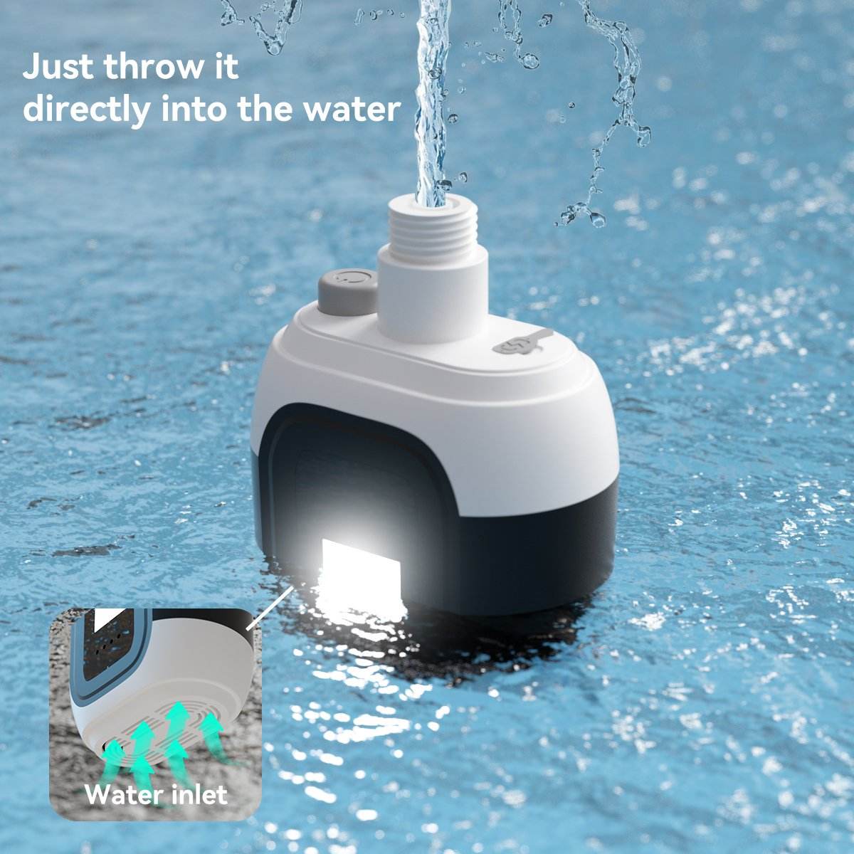 New Function Waterproof Portable 2000mAh Shower Pump with Light Fahrenheit Display Ideal for Outdoor Camping