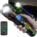 Long Range Rechargeable LED Flashlight Zoomable Torch – 2KM, Torch with a 40000 mah battery, for Hunting, Searching, Fishing, Exploring