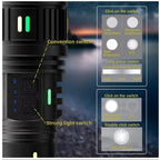 Long Range Rechargeable LED Flashlight Zoomable Torch – 2KM, Torch with a 40000 mah battery, for Hunting, Searching, Fishing, Exploring