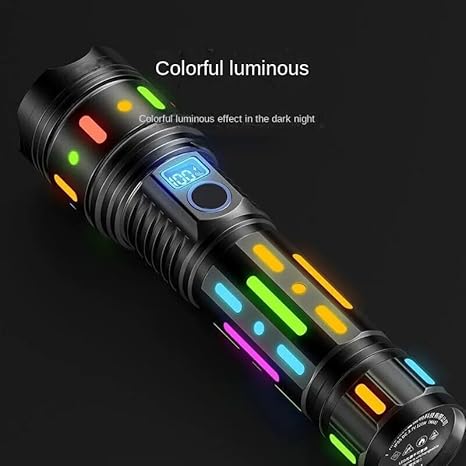 Long Range Rechargeable LED Flashlight Zoomable Torch – 2KM, Torch with a 40000 mah battery, for Hunting, Searching, Fishing, Exploring